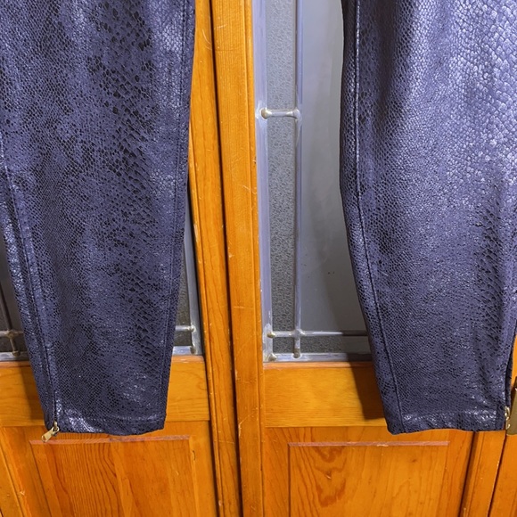 Zara Snakeskin Print Stretch w/ Gold Zipper Pants - Picture 4 of 13